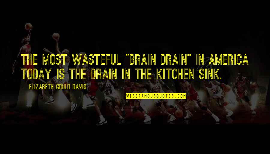 Drain Out Quotes By Elizabeth Gould Davis: The most wasteful "brain drain" in America today Drain Out Quotes By Elizabeth Gould Davis: The most wasteful "brain drain" in America today