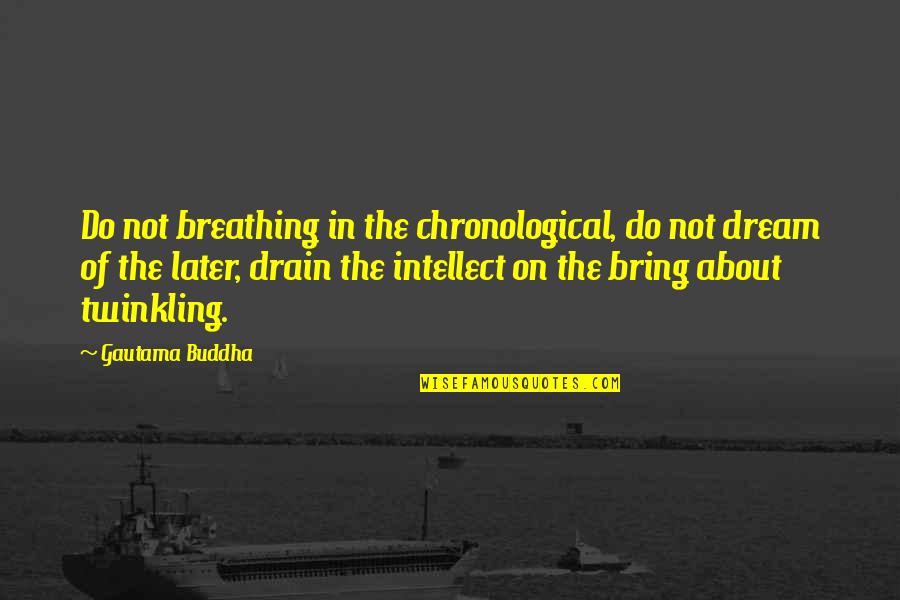 Drain Quotes By Gautama Buddha: Do not breathing in the chronological, do not