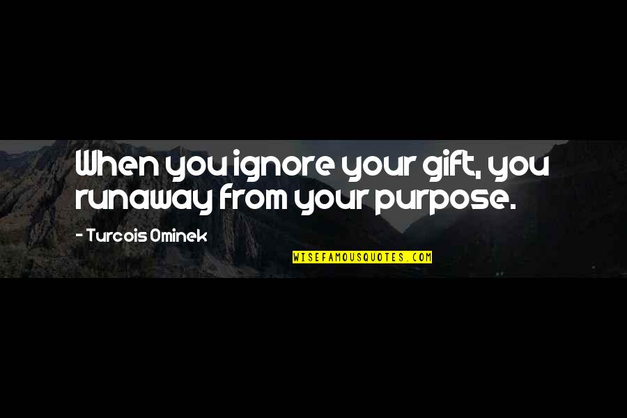 Drainage Survey Quotes By Turcois Ominek: When you ignore your gift, you runaway from Drainage Survey Quotes By Turcois Ominek: When you ignore your gift, you runaway from
