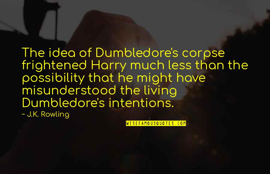 Drake And Nicki Quotes By J.K. Rowling: The idea of Dumbledore's corpse frightened Harry much