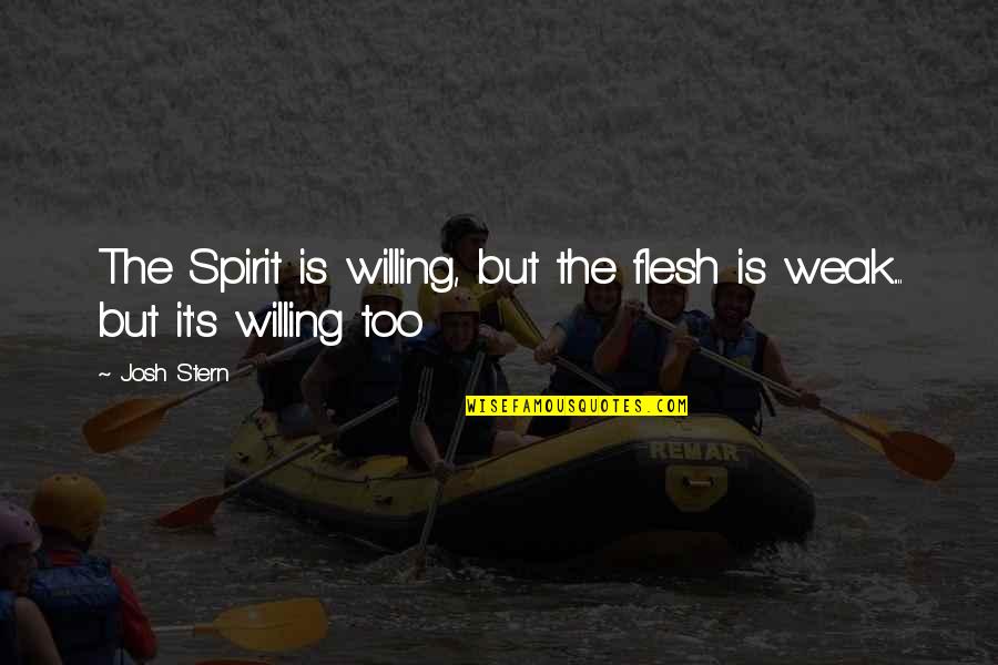 Drake Know Yourself Quotes By Josh Stern: The Spirit is willing, but the flesh is