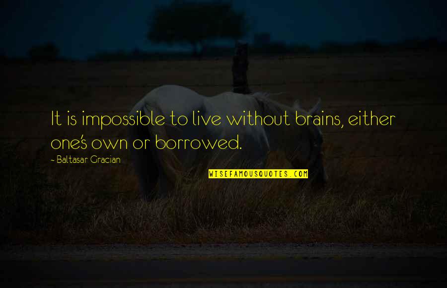Drake Now And Forever Quotes By Baltasar Gracian: It is impossible to live without brains, either Drake Now And Forever Quotes By Baltasar Gracian: It is impossible to live without brains, either