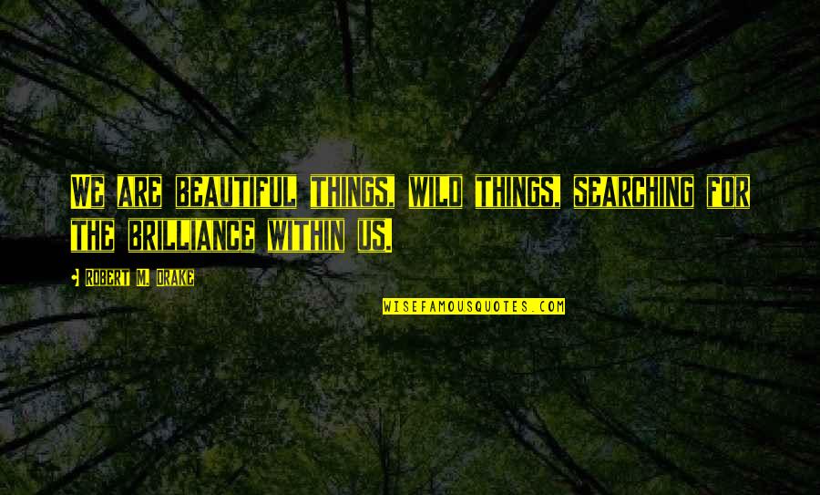 Drake Quotes By Robert M. Drake: We are beautiful things, wild things, searching for