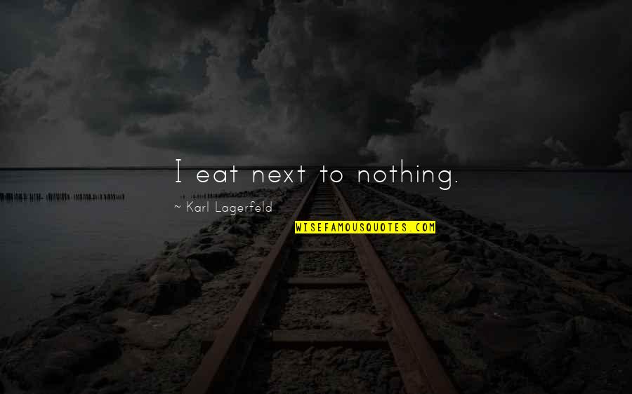 Drake Tweets Quotes By Karl Lagerfeld: I eat next to nothing.