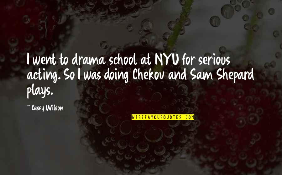 Drama Acting Quotes By Casey Wilson: I went to drama school at NYU for