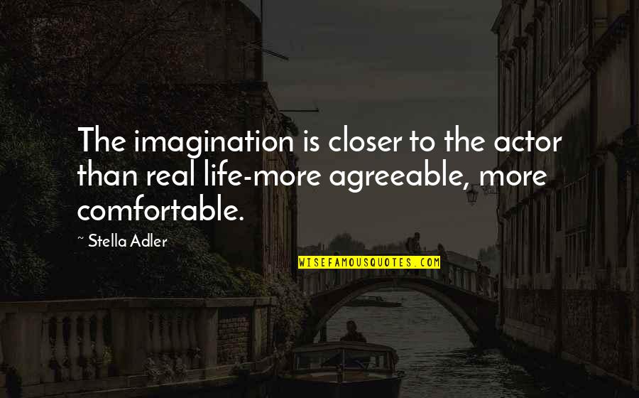 Drama Acting Quotes By Stella Adler: The imagination is closer to the actor than