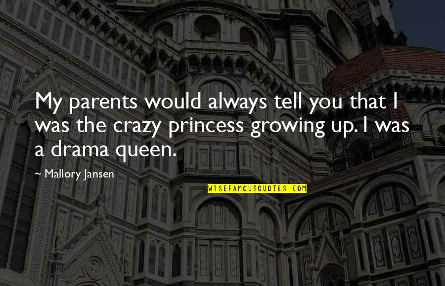 Drama Crazy Quotes By Mallory Jansen: My parents would always tell you that I