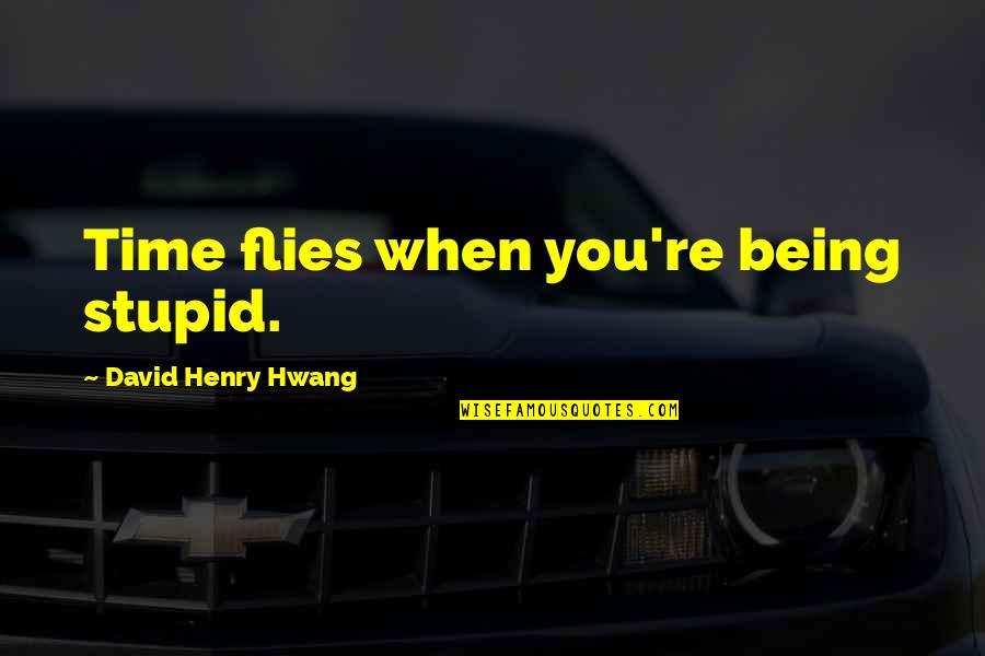 Drama Drama Drama Quotes By David Henry Hwang: Time flies when you're being stupid.