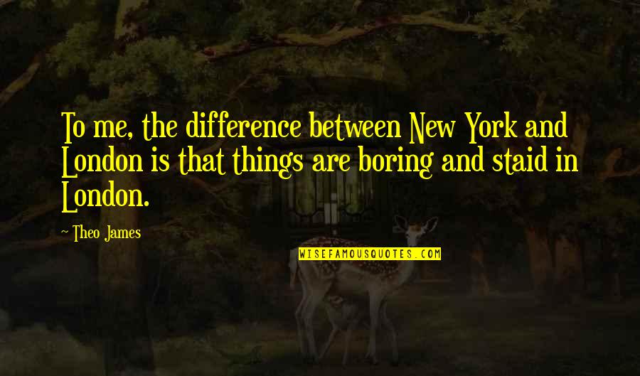 Dramatic Tension Quotes By Theo James: To me, the difference between New York and