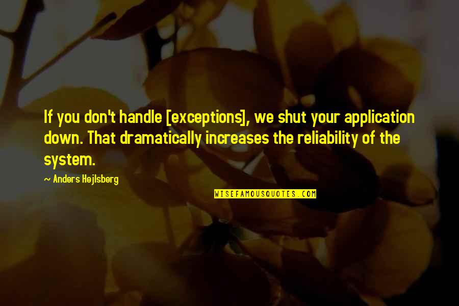 Dramatically Quotes By Anders Hejlsberg: If you don't handle [exceptions], we shut your
