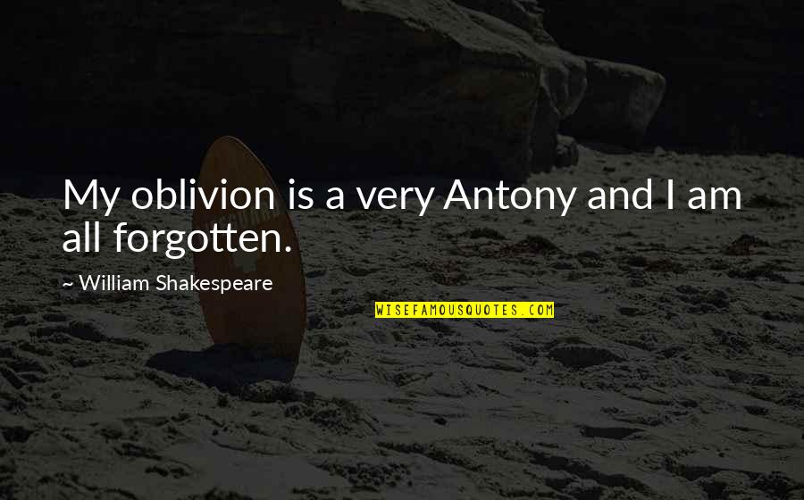 Dramatique Translation Quotes By William Shakespeare: My oblivion is a very Antony and I