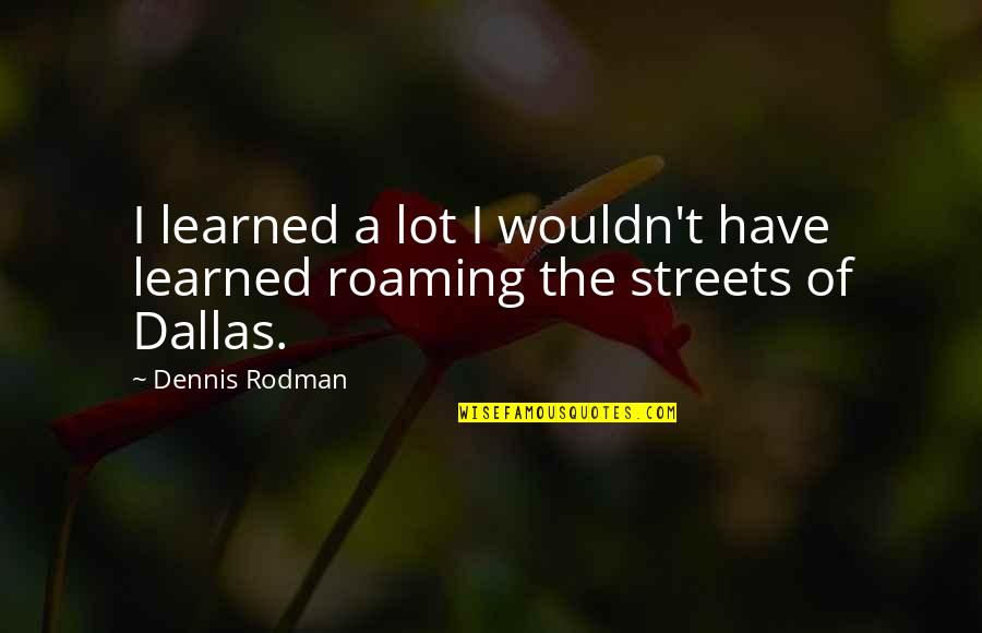 Dranix Quotes By Dennis Rodman: I learned a lot I wouldn't have learned