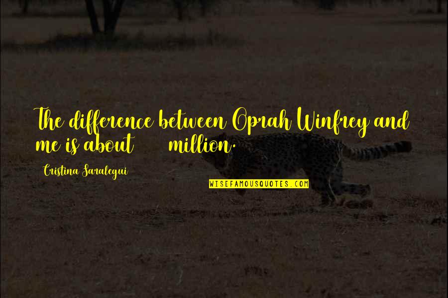 Drap Quotes By Cristina Saralegui: The difference between Oprah Winfrey and me is Drap Quotes By Cristina Saralegui: The difference between Oprah Winfrey and me is