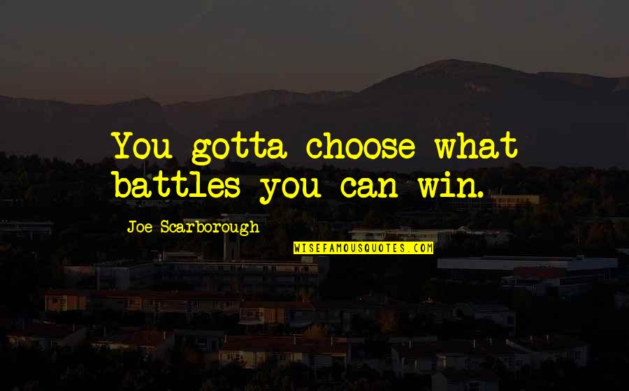 Dratch Valley Quotes By Joe Scarborough: You gotta choose what battles you can win.