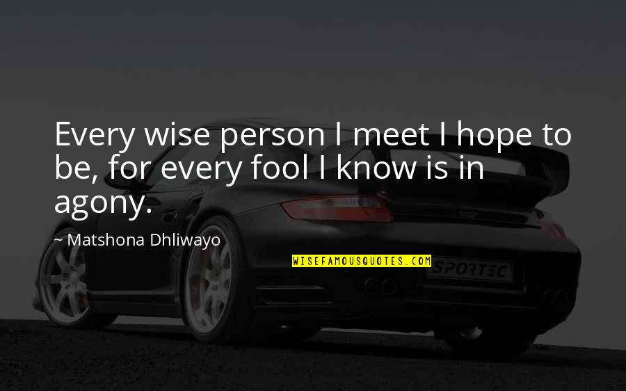 Draudes Derailment Quotes By Matshona Dhliwayo: Every wise person I meet I hope to