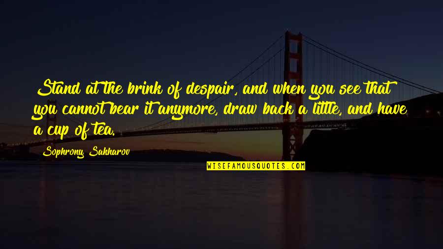 Draw Back Quotes By Sophrony Sakharov: Stand at the brink of despair, and when