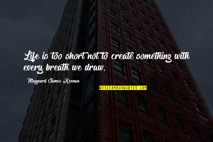 Draw Life Quotes By Maynard James Keenan: Life is too short not to create something