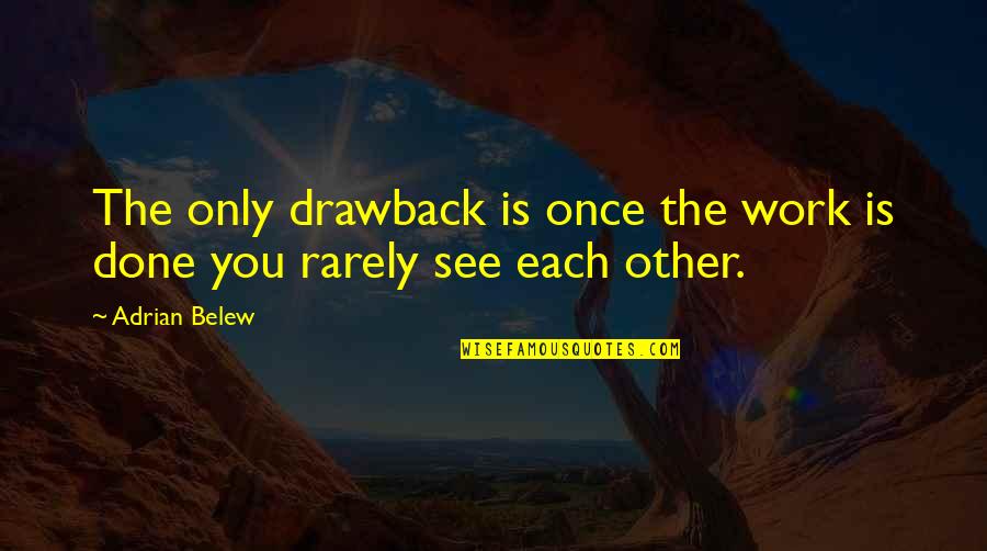 Drawback Quotes By Adrian Belew: The only drawback is once the work is