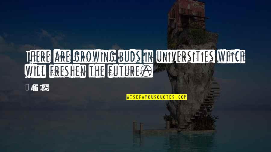 Drawdowns Quotes By Ali G.: There are growing buds in universities which will