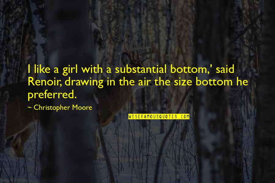 Drawing And Art Quotes By Christopher Moore: I like a girl with a substantial bottom,'