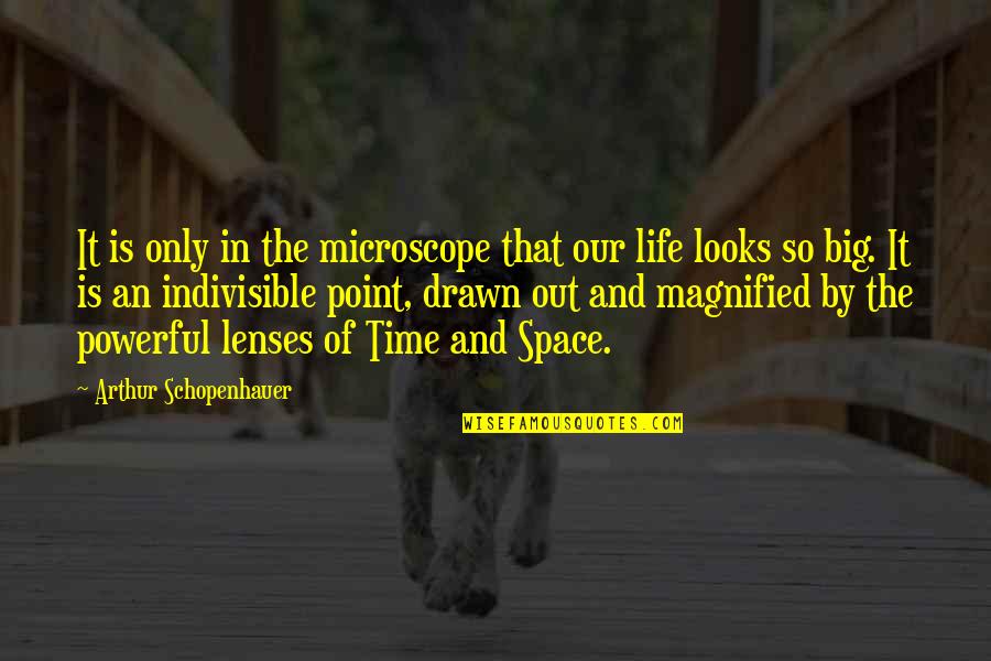 Drawn Out Quotes By Arthur Schopenhauer: It is only in the microscope that our