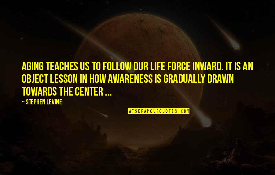 Drawn To Life Quotes By Stephen Levine: Aging teaches us to follow our life force