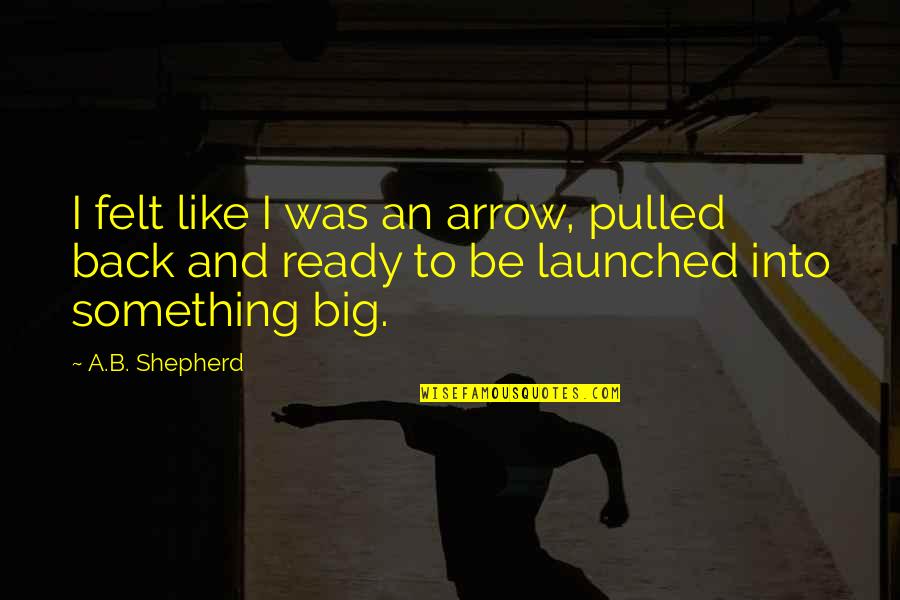 Draya Howard Quotes By A.B. Shepherd: I felt like I was an arrow, pulled Draya Howard Quotes By A.B. Shepherd: I felt like I was an arrow, pulled