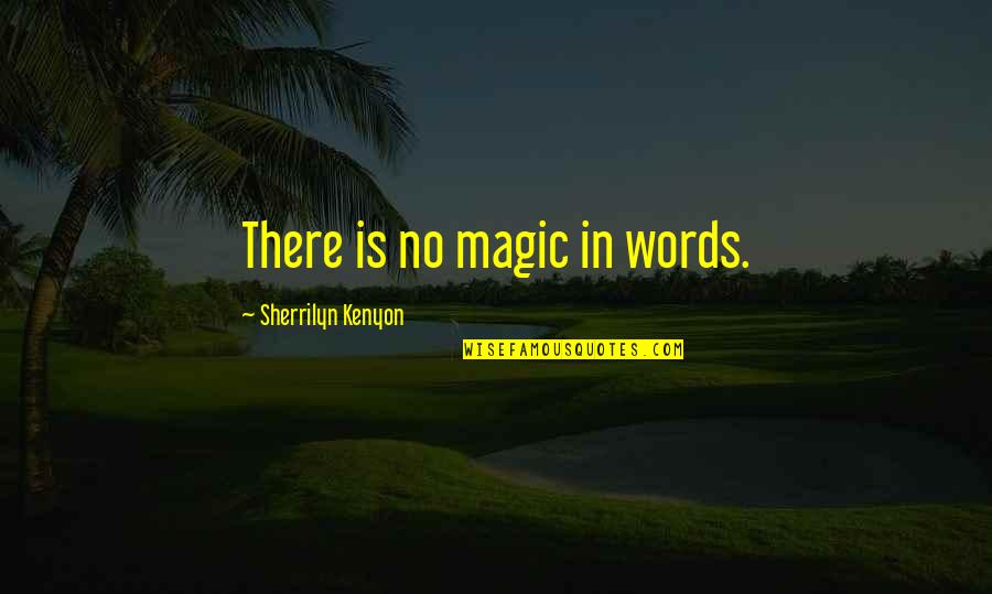 Dreadlocks Quotes By Sherrilyn Kenyon: There is no magic in words.