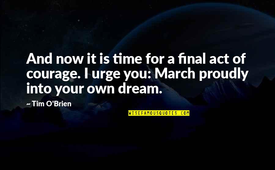 Dream Act Quotes By Tim O'Brien: And now it is time for a final