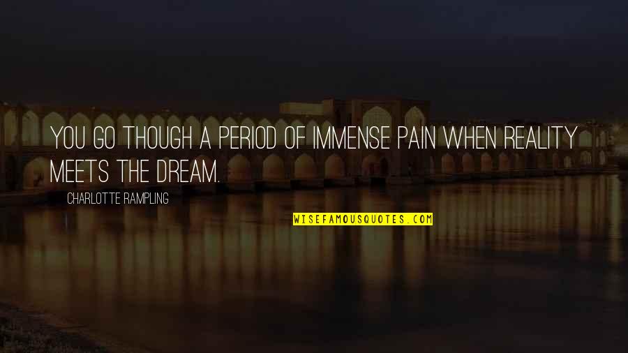 Dream As Though Quotes By Charlotte Rampling: You go though a period of immense pain