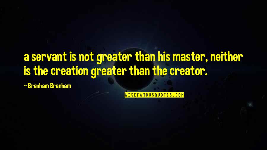 Dream Believe And Achieve Quotes By Branham Branham: a servant is not greater than his master,