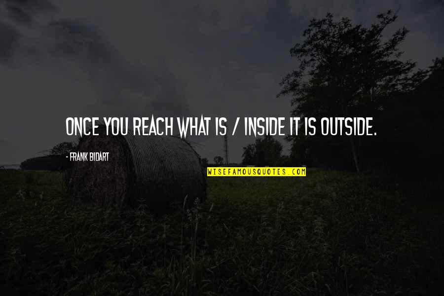 Dream Believe And Achieve Quotes By Frank Bidart: Once you reach what is / inside it