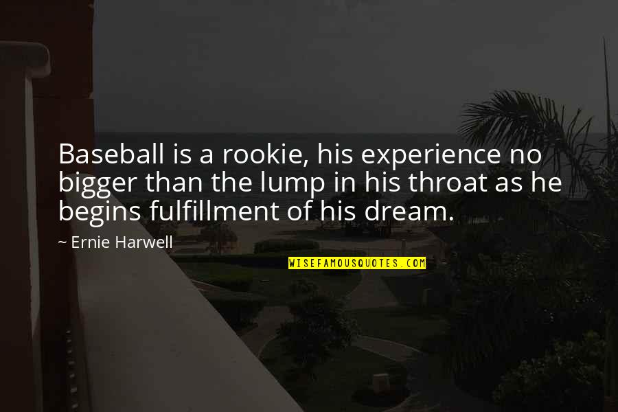 Dream Bigger Quotes By Ernie Harwell: Baseball is a rookie, his experience no bigger