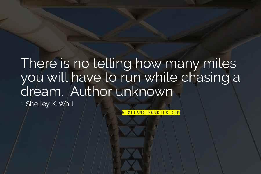 Dream Chasing Quotes By Shelley K. Wall: There is no telling how many miles you