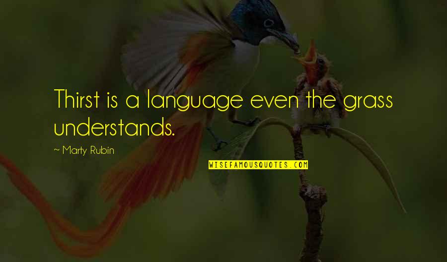 Dream Day First Home Quotes By Marty Rubin: Thirst is a language even the grass understands. Dream Day First Home Quotes By Marty Rubin: Thirst is a language even the grass understands.
