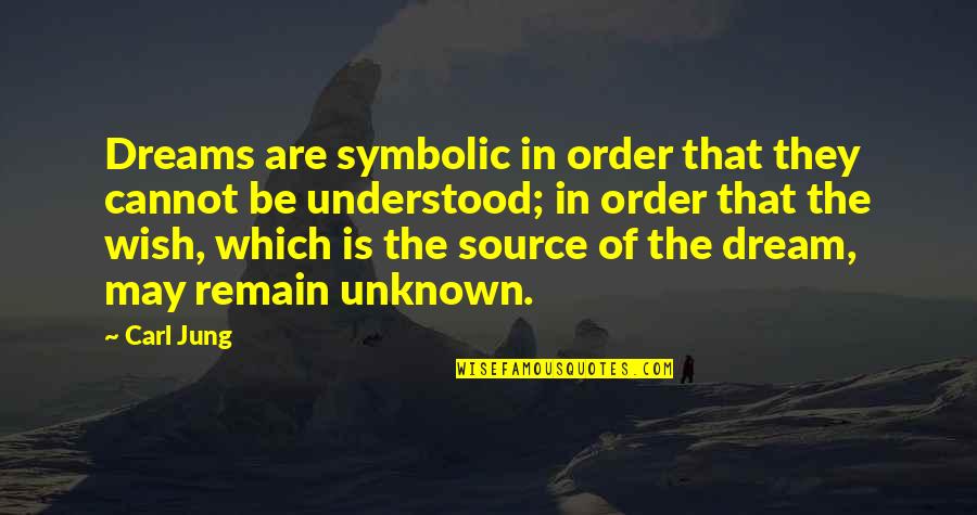 Dream Dreams Quotes By Carl Jung: Dreams are symbolic in order that they cannot