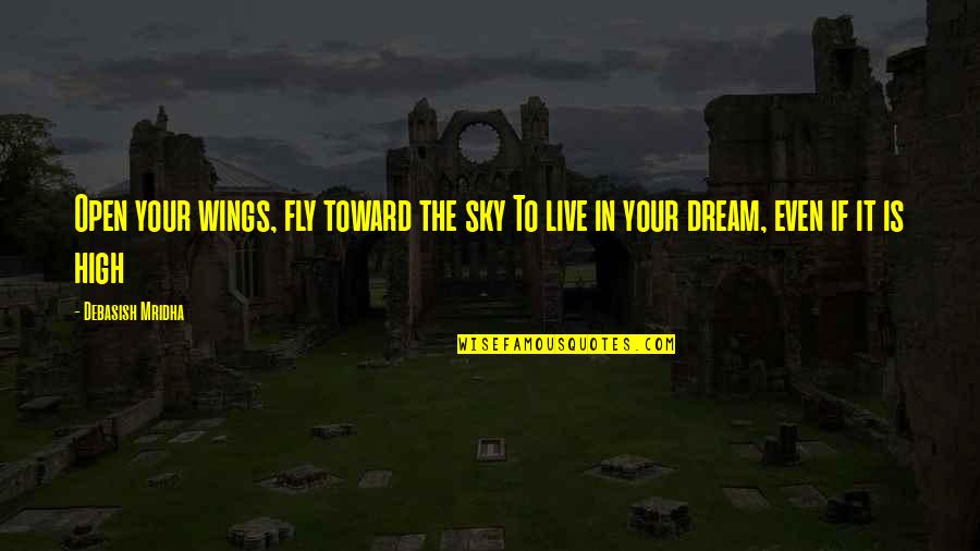 Dream Fly High Quotes By Debasish Mridha: Open your wings, fly toward the sky To