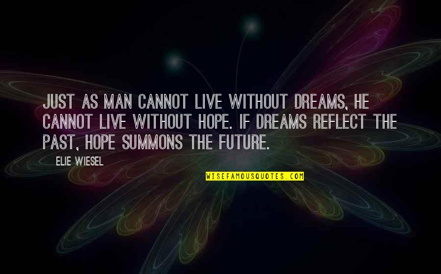 Dream For The Future Quotes By Elie Wiesel: Just as man cannot live without dreams, he