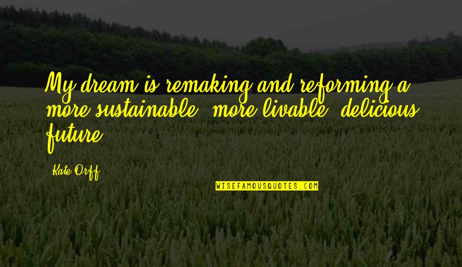 Dream For The Future Quotes By Kate Orff: My dream is remaking and reforming a more