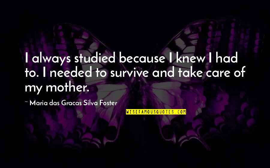 Dream High Inspirational Quotes By Maria Das Gracas Silva Foster: I always studied because I knew I had