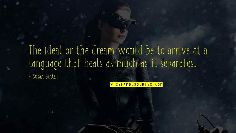Dream Language Quotes By Susan Sontag: The ideal or the dream would be to