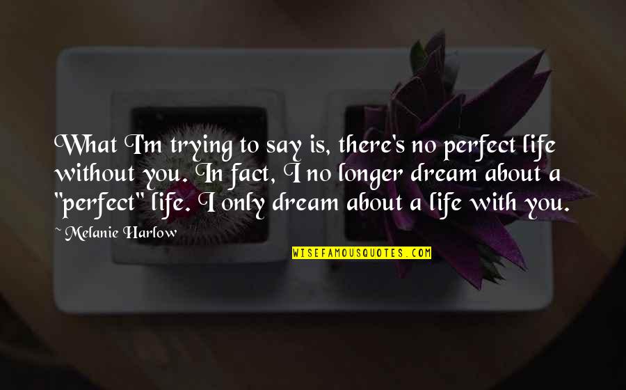 Dream Life Love Quotes By Melanie Harlow: What I'm trying to say is, there's no