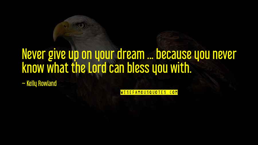 Dream Lord Quotes By Kelly Rowland: Never give up on your dream ... because