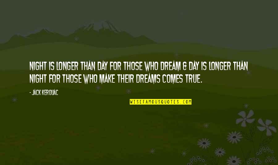 Dream Night Quotes By Jack Kerouac: Night is longer than day for those who