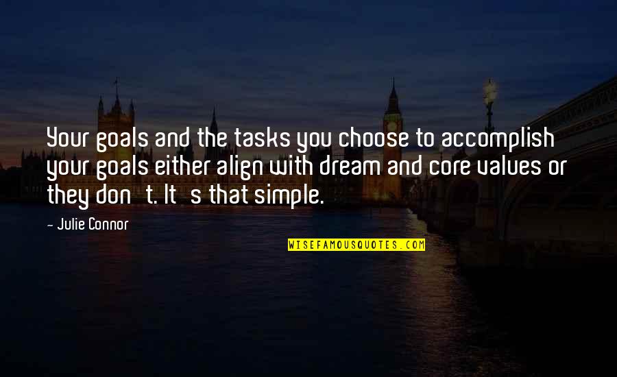 Dream With Quotes By Julie Connor: Your goals and the tasks you choose to