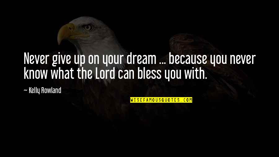 Dream With You Quotes By Kelly Rowland: Never give up on your dream ... because