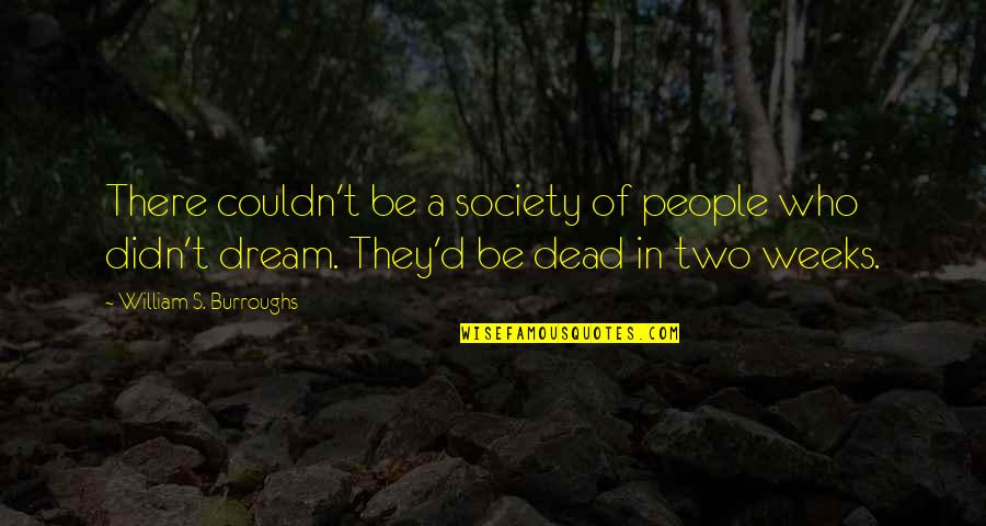 Dream'd Quotes By William S. Burroughs: There couldn't be a society of people who