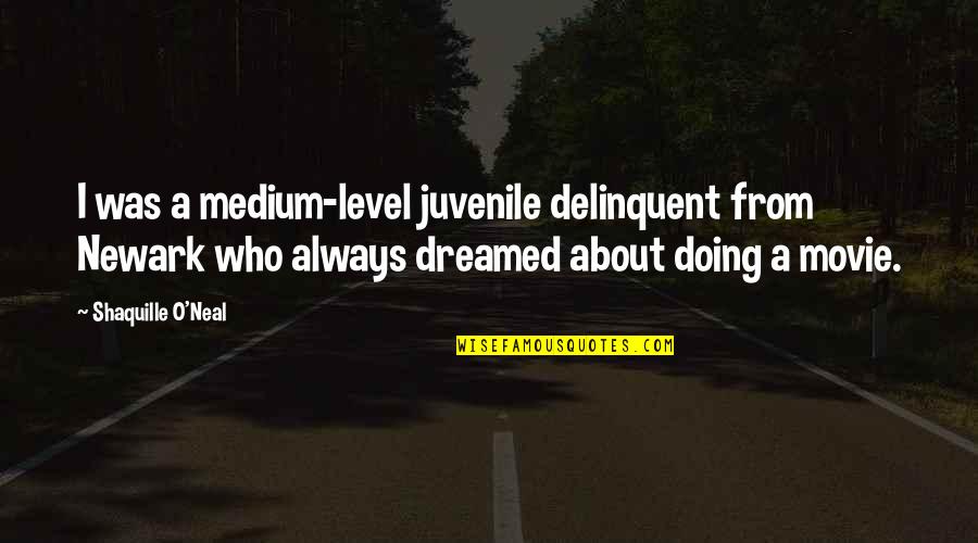 Dreamed Quotes By Shaquille O'Neal: I was a medium-level juvenile delinquent from Newark