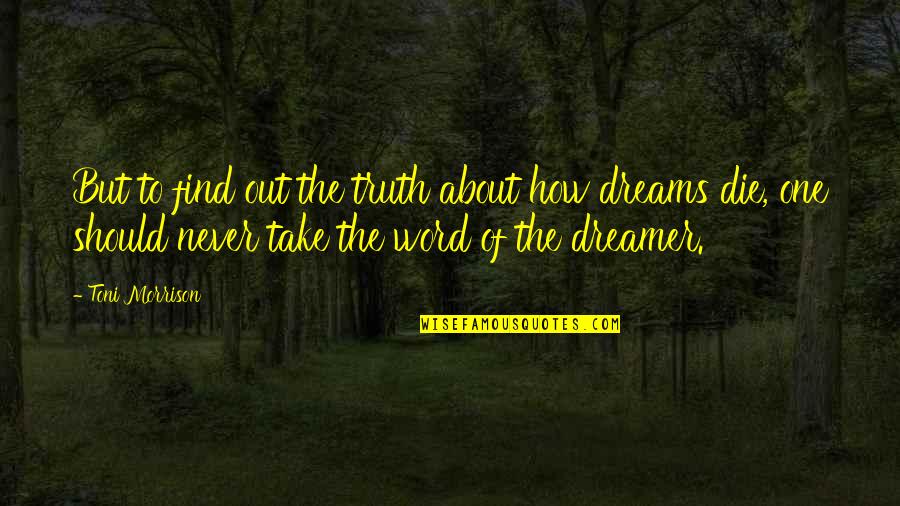 Dreamer Quotes By Toni Morrison: But to find out the truth about how