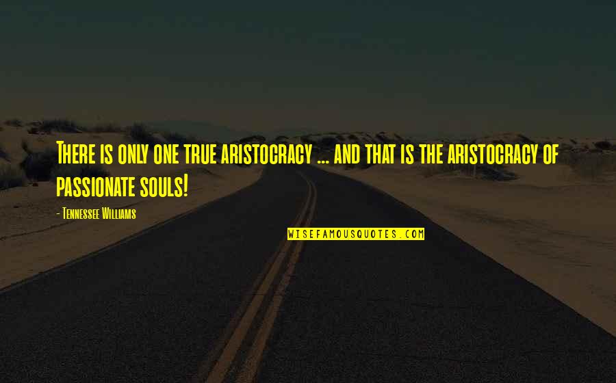 Dreamfever Quotes By Tennessee Williams: There is only one true aristocracy ... and